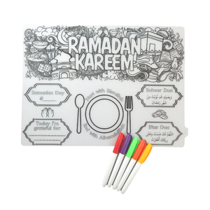 Ramadan Doodle Colour In Silicone Placemat