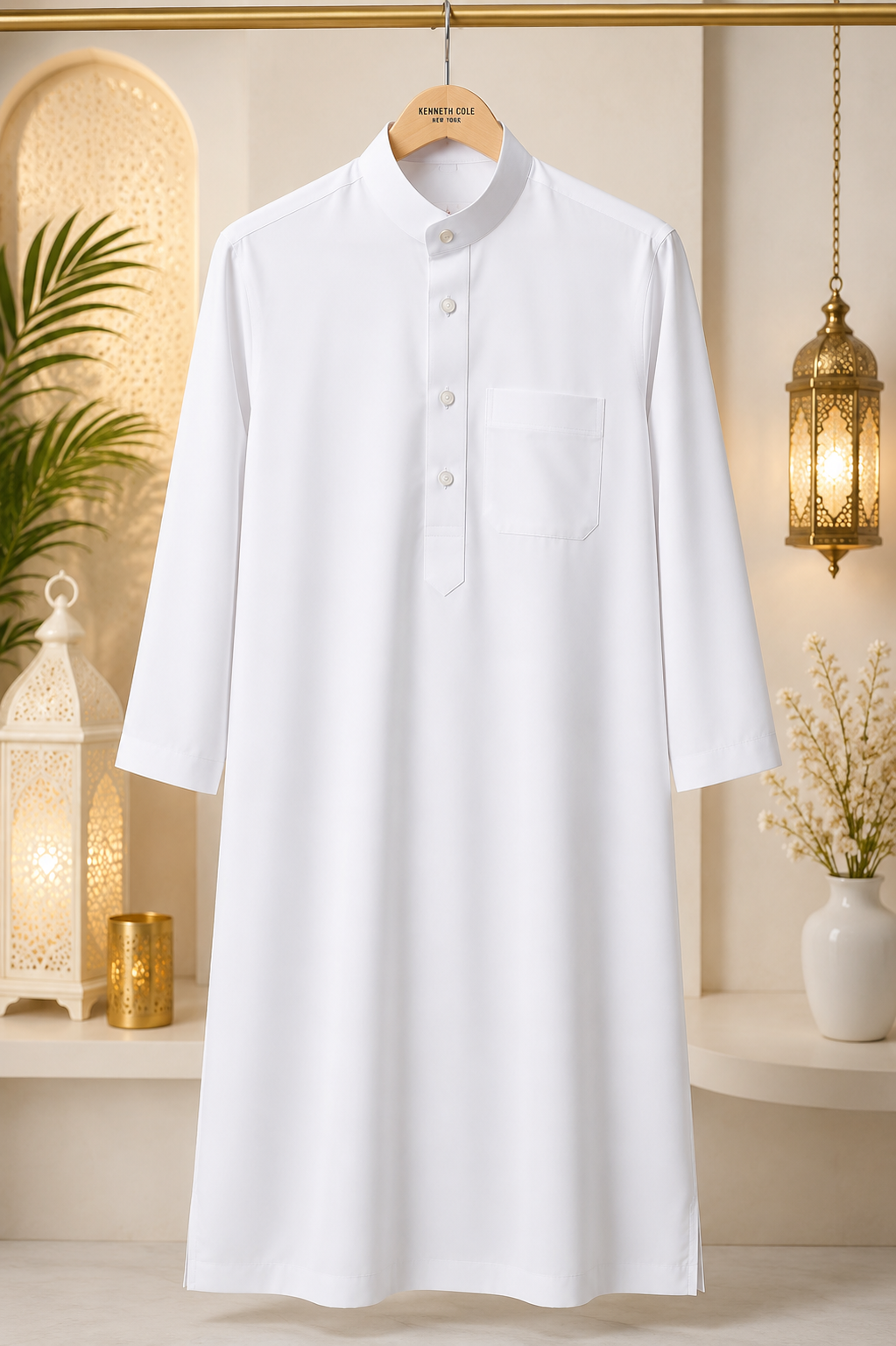 Boys White Collar Thobe – Classic Modest Islamic Wear