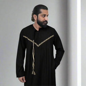 Black & Gold Emirati Thobe