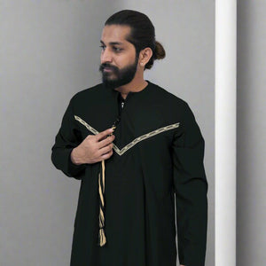 Black & Gold Emirati Thobe