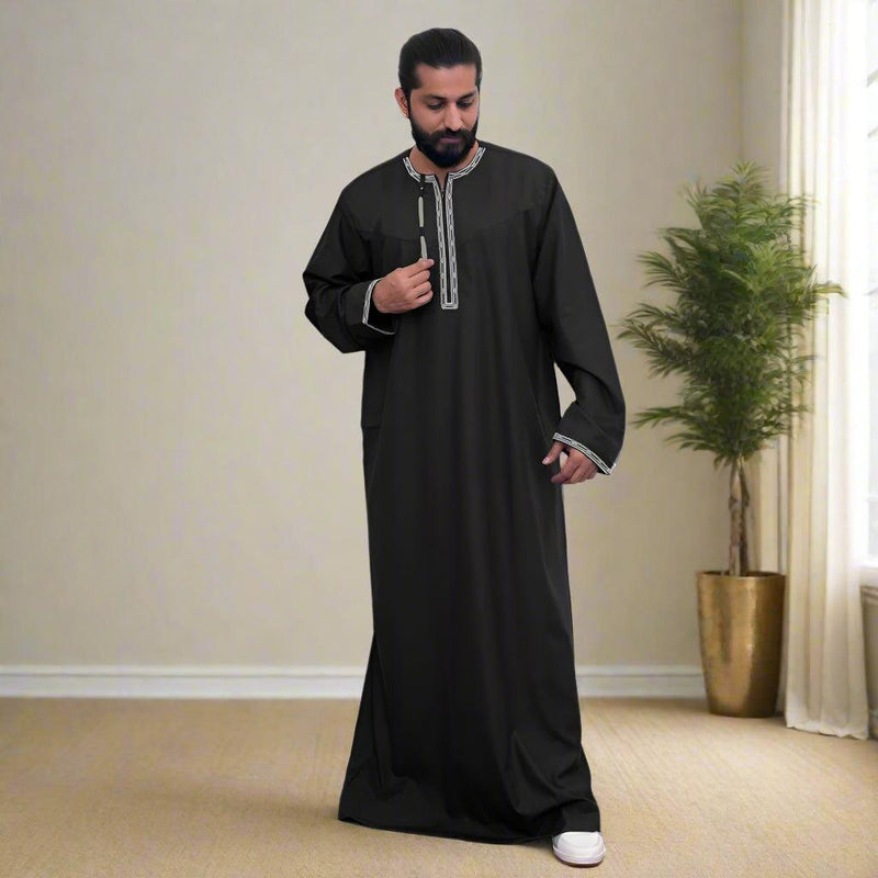 Black and Grey Omani Dishdasha