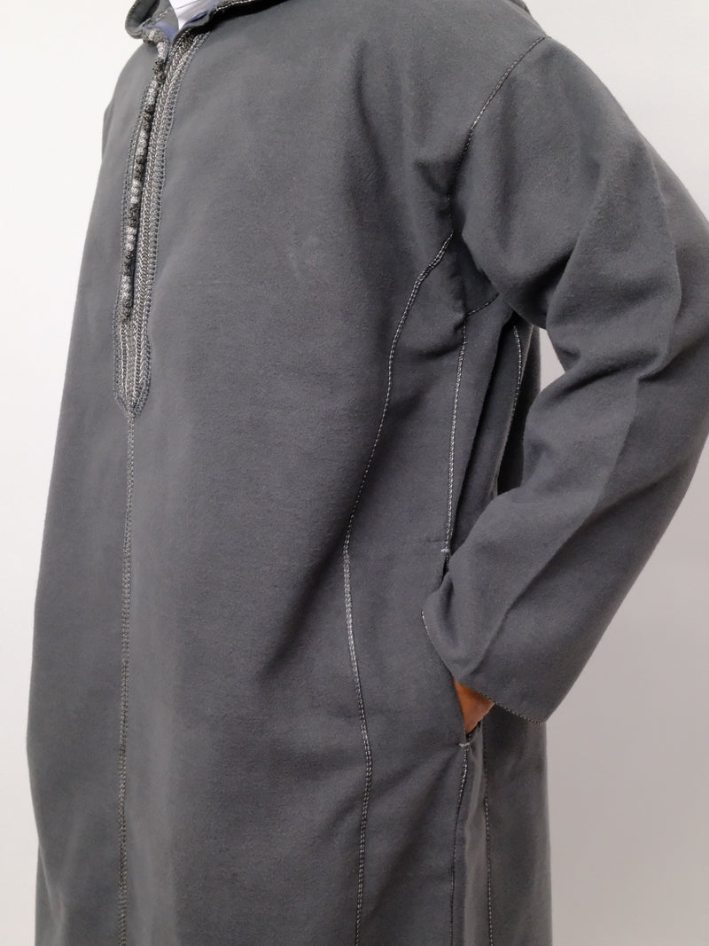 Premium Steel Gray Djellaba