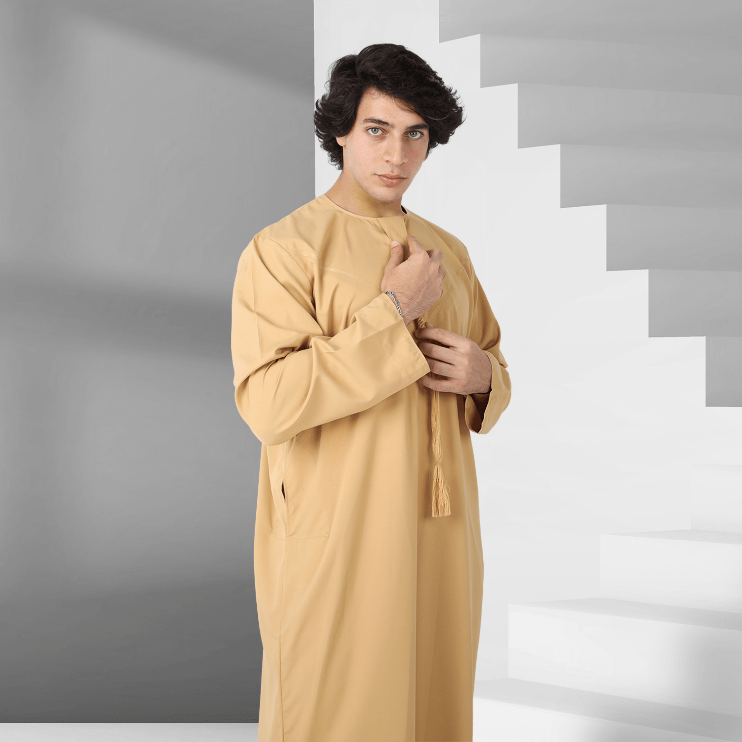 Peach Yellow Emirati Thobe