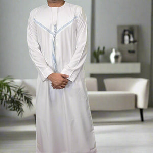 White & Blue Emirati Thobe