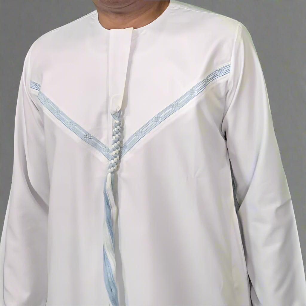 White & Blue Emirati Thobe