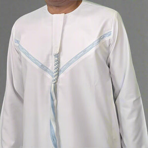White & Blue Emirati Thobe