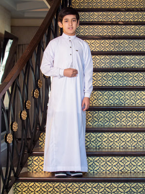 Kids Premium Thobe 114B White