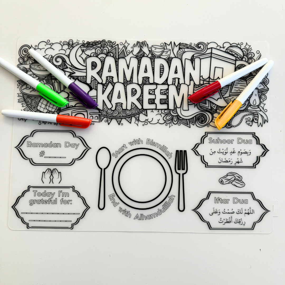 Ramadan Doodle Colour In Silicone Placemat