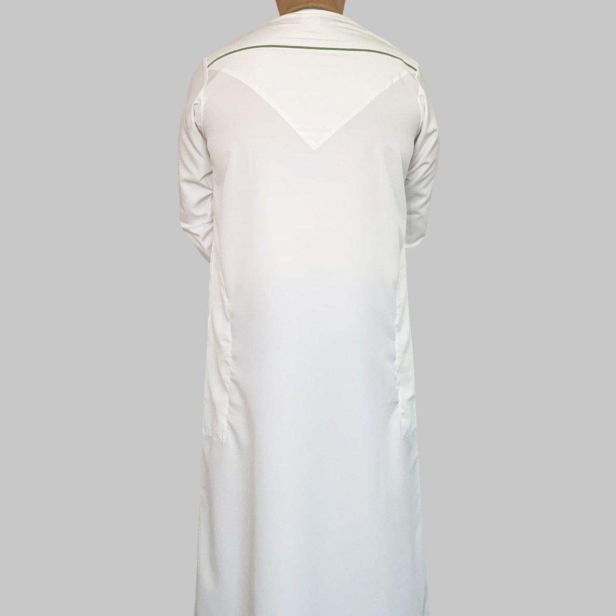 Off White Green Omani Dishdasha