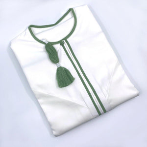 Off White Green Omani Dishdasha